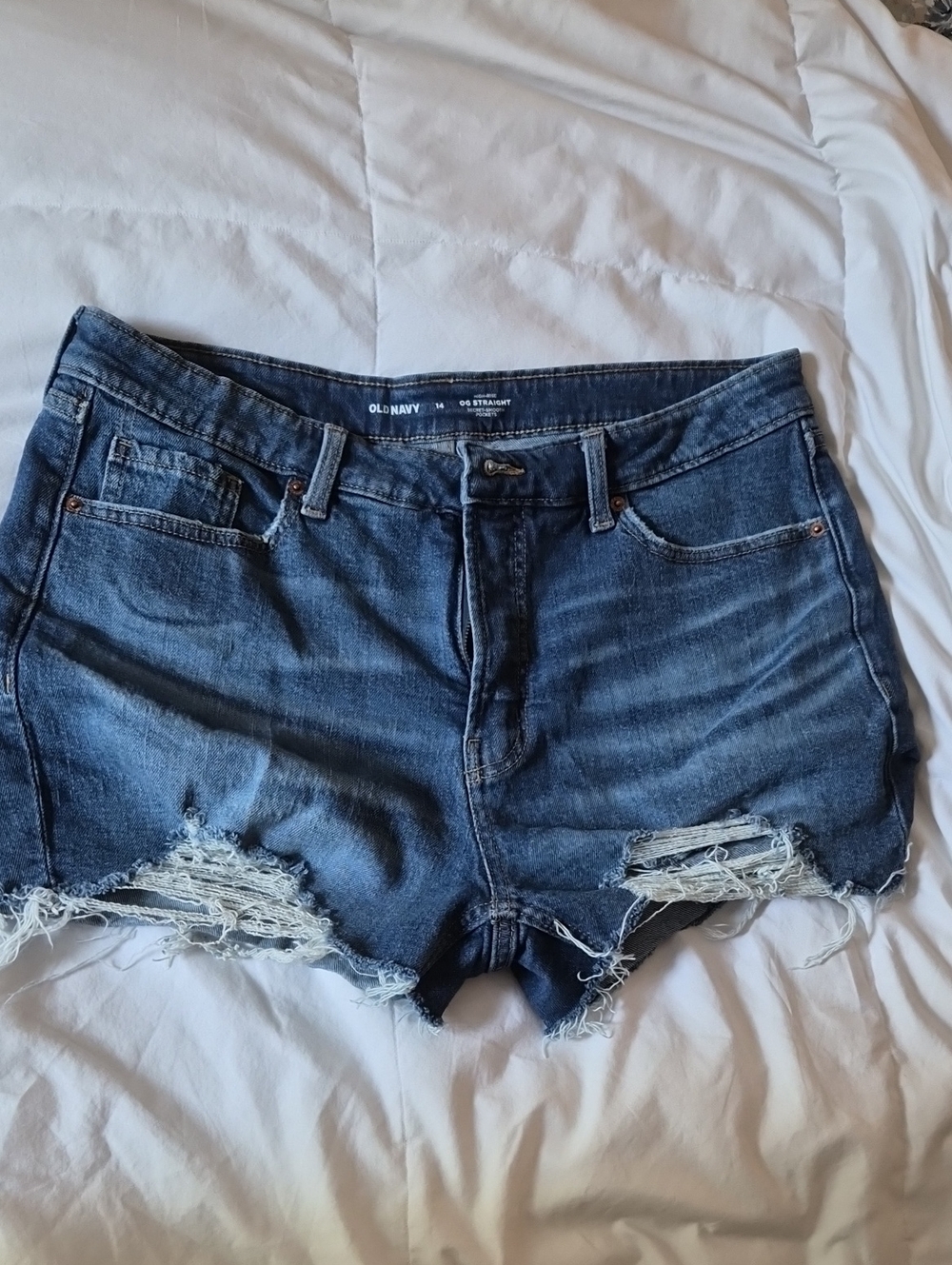 Old Navy High Rise OG Straight Denim Shorts Size 14